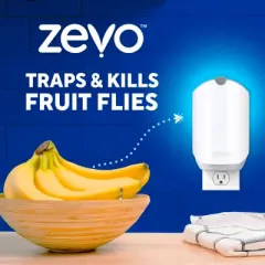 Zevo Flying Insect Indoor Light Fly Trap Starter Kit, Catches House Flies, Fruit Flies, Gnats and More - 1 Trap + 3 Refills