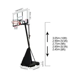SUGIFT 54" Portable Basketball Hoop System 7.5-10ft Height Adjustable