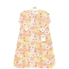 Hudson Baby Infant Girl Long Sleeve Cotton Jersey Sleeping Bag, Sack, Blanket, Peace Love and Flowers