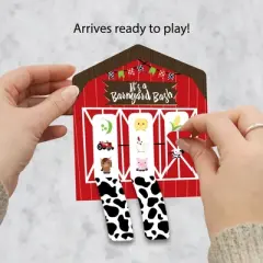 Big Dot of Happiness Farm Animals - Barnyard Baby Shower or Birthday Party Game Pickle Cards - Pull Tabs 3-in-a-Row - Set of 12