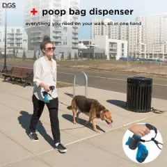 Dog Gone Smart I'm Gismo Expandable Leash Handle with Poop Bag Dispenser and Patented Rail System for Safer, Smoother Dog Walking