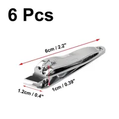 Unique Bargains Household Metal Slanted Tip Manicure Tool Pedicure Nail Clipper Cutter 6 Pcs