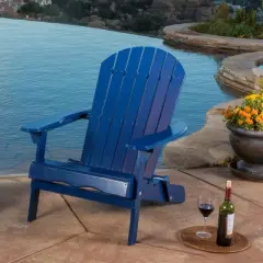 Rustic Foldable Acacia Wood Adirondack Chair, Weather-Resistant Outdoor Seating for Patio, Deck, Garden, and Backyard Comfort-Coolbibila