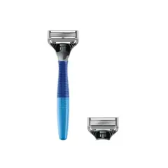 Harry's 5-Blade Men's Razor - 1 Razor Handle + 2 Razor Blade Refills - Ocean Blue