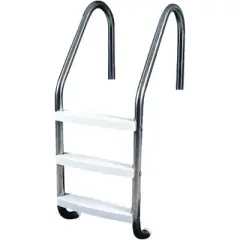 Northlight 3-Step Stainless Steel Deck Ladder for In-Ground Swimming Pools 52" - Silver/Whie