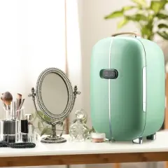 HOMCOM Portable Skincare Fridge, 0.4 Cu. Ft Mini Fridge with Timer, Thermoelectric Cooler Refrigerator for Beauty, Makeup and Cosmetics