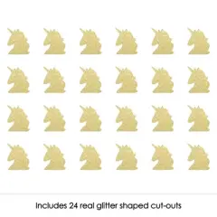 Big Dot of Happiness Gold Glitter Unicorn - No-Mess Real Gold Glitter Cut-Outs - Magical Unicorn Baby Shower or Birthday Party Confetti - Set of 24