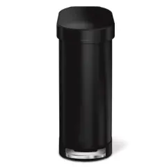 simplehuman 45L Slim Step Kitchen Trash Can, Matte Black Stainless Steel