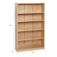 ECR4Kids Classic Bookcase, 60in, Adjustable Shelves