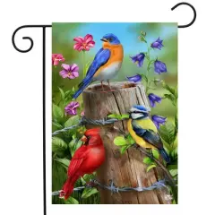 Briarwood Lane Spring Garden Flag 12x18 For Outdoor Fence Post Birds For Spring Garden Flag Flags For Outside