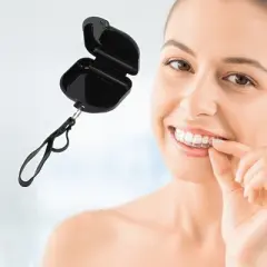 Unique Bargains Compact Braces Box with Lanyard 1 Pc