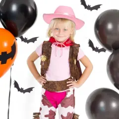 Zodaca 4-Pack Pink Cowboy Hats for Girls - Cute Felt Cowgirl Hats for Costume, Dress Up Party (One Size Fits All)