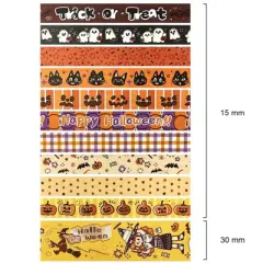 Wrapables Halloween Washi Tape for Scrapbooking, Stationery, Diary, Card Making, 11pc Trick or Treat