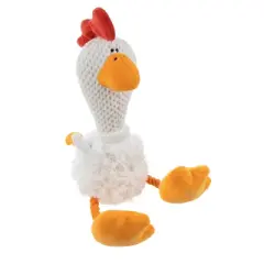 TrustyPup Multi Tug Chicken Dog Toy - White - L