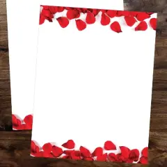 Great Papers Red Rose Petals Elegance Everyday Letterhead Multicolored 50 Sheets/Pack (2025006)