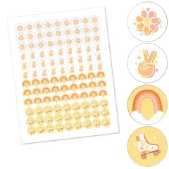Big Dot of Happiness Stay Groovy - Boho Hippie Party Round Candy Sticker Favors - Labels Fits Chocolate Candy (1 sheet of 108)