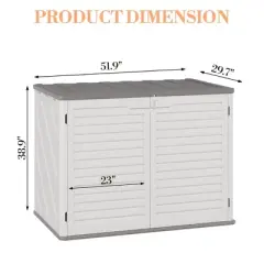 Outdoor Storage Cabinet,Waterproof Outdoor Shed with Floor,Resin Weather Resistant Tools Storage House Shed for Garden Backyard, Easy Assembly,White