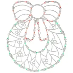 Northlight LED Lighted Wreath Window Silhouette Christmas Decoration - 16" - Red and Green
