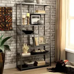 69" Dustin 6 Shelf Bookcase Dark Gray - HOMES: Inside + Out