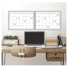 Wall Pops!  2pk Dry Erase Calendar 17.5" x 24" - White/Black