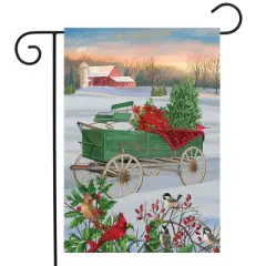 Briarwood Lane Winter Garden Flag 12x18 For Outdoor Winter Wagon Christmas For Christmas Garden Flag Flags For Outside