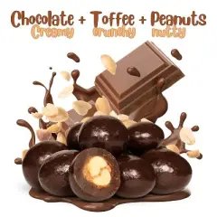 Chocolate Covered Toffee Coated Peanuts by It's Delish, 48  OZ Jumbo Container