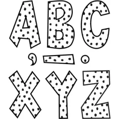 Teacher Created Resources&reg; Black Painted Dots on White 7" Fun Font Letters