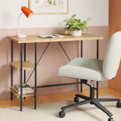 Wood and Metal Desk with Shelves Natural - Room Essentials&trade;