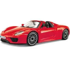Porsche 918 Spyder Convertible Red 1/24 Diecast Model Car by Bburago