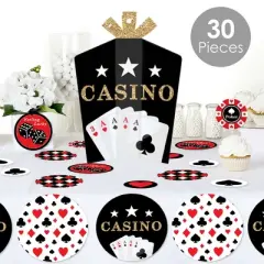 Big Dot of Happiness Las Vegas - Casino Party Decor and Confetti - Terrific Table Centerpiece Kit - Set of 30