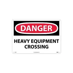 National Marker Danger Signs; Heavy Equipment Crossing 14X20 Rigid Plastic D471RC