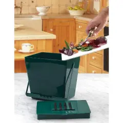 Mini Compost Caddy with Replacement Filters & Biodegradable Bags &ndash; Odor-Controlled Kitchen Compost Bin