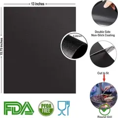 MOVSSOU BBQ Grill Mat Set of 5 Baking Mats Resuable Non-Stick Electric Grill Gas Charcoal BBQ 15.75 x 13 inch