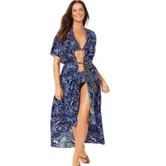 Swimsuits for All Women&rsquo;s Plus Size Chloe Tie-Front Cover Up Duster