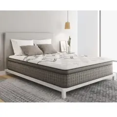 NicBex 12.5 Inch Hybrid Mattress for a Cool Sleep,Fiberglass Free,Medium Feel Mattresses,White+Gray