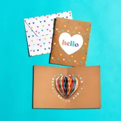 8ct Heart Boxed Cards: Mara-Mi Stationery, Textured Note & Greeting Cards, Multicolored, Includes Envelopes, All Occasions