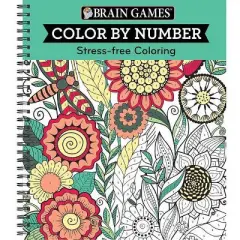 Brain Games - Color by Number: Stress-Free Coloring (Green) - by  Publications International Ltd & Brain Games & New Seasons (Spiral Bound)