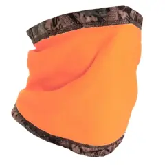MUK LUKS Quietwear Unisex Reversible Fleece Neck Gaiter, Adventure Grey/Orange, One Size Fits Most