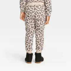 Grayson Mini Toddler Girls' Leopard Drawcord Jogger Pants - Brown 3T