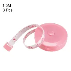 Unique Bargains Metric Inch Retractable Soft Dual Sided Measuring Tape 3 Pcs