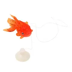 Unique Bargains Aqua Landscape Fish Tank Orange Goldfish Ornament 3.15" Long 1 Pc