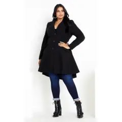 Women's Plus Size Olivia Coat - black | CITY CHIC