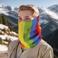 Unique Bargains Sunscreen Rainbows Pattern Face Scarf Mask Assorted Color 1 Pc