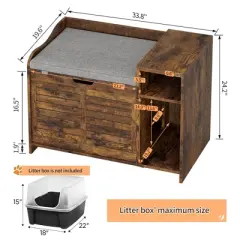 Litter Box Enclosure with Top Opening with Cushion