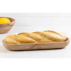 VIP Wood 12 in. Brown Oval Dough Bowl