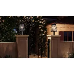 Urban Ambiance Luxury English Country Outdoor Post/Pier Light,  21-3/4"H x 10-1/2"W,  Midnight Black, UHP1057
