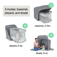 Ingenuity Dream Retreat 3-in-1 Portable Bassinet, Playard and Light Blocking Shade, 0-36 Months - Neutral