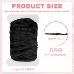 Unique Bargains Rayon Chenille Thick Thread Material Fly Tying 16.4ft 2 Pcs