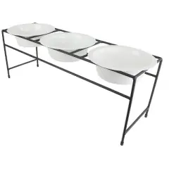 Platinum Pets Modern Triple Cat/Dog Diner Feeder Pearl White - 1.25cup