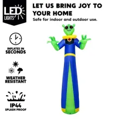 Joyfy 12 FT Giant Halloween Inflatable Outdoor Decoration, Alien Wizard Ghosts with LEDs for Halloween Indoor Outdoor Yard Lawn Garden Decoration